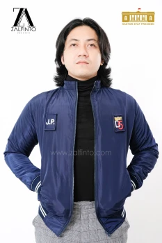 MIDNIGHT BLUE BOMBER JACKET KANTOR STAF PRESIDEN  by ZALFINTO PREMIUM