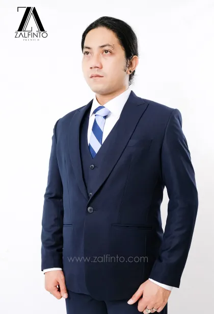 Blazer, Suit & Pants MIDNIGHT BLUE TR TAILORED FIT CUSTOMIZED SINGLE BREASTED SUIT SET with SUIT VEST by ZALFINTO PREMIUM 2 112_1