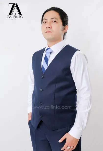 Blazer, Suit & Pants MIDNIGHT BLUE TR TAILORED FIT CUSTOMIZED SUIT VEST by ZALFINTO PREMIUM 1 113_1