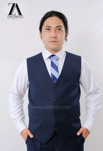 Blazer, Suit & Pants MIDNIGHT BLUE TR TAILORED FIT CUSTOMIZED SUIT VEST by ZALFINTO PREMIUM 3 115_1