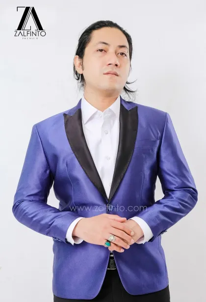 Blazer, Suit & Pants SHINY BLUE BLACK LAPEL TR TAILORED FIT CUSTOMIZED SINGLE BREASTED SUIT  by ZALFINTO PREMIUM 1 120_1
