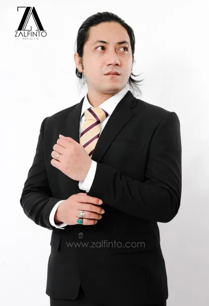 Blazer, Suit & Pants KNIGHT BLACK TR TAILORED FIT CUSTOMIZED SINGLE BREASTED SUIT SET by ZALFINTO PREMIUM 2 125_1