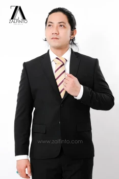 KNIGHT BLACK TR TAILORED FIT CUSTOMIZED SINGLE BREASTED SUIT SET by ZALFINTO PREMIUM