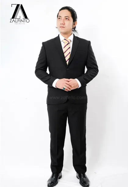 Blazer, Suit & Pants KNIGHT BLACK TR TAILORED FIT CUSTOMIZED SINGLE BREASTED SUIT SET by ZALFINTO PREMIUM 3 127_1