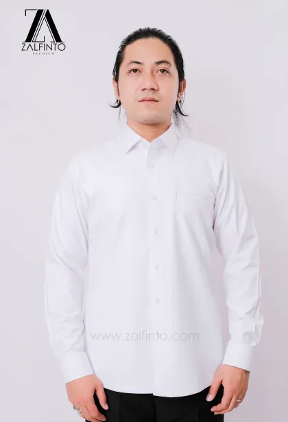 Dress Shirt PEARL WHITE THICK SEMI WOOL CUSTOMIZED DRESS SHIRT by ZALFINTO PREMIUM 1 129_1