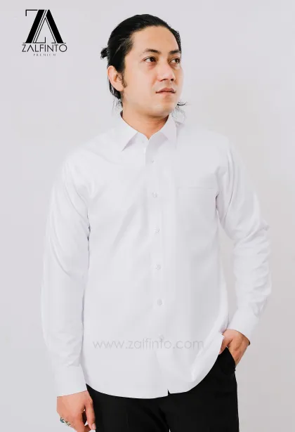 Dress Shirt PEARL WHITE THICK SEMI WOOL CUSTOMIZED DRESS SHIRT by ZALFINTO PREMIUM 3 130_1