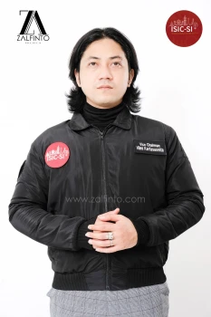 SHINY BLACK BOMBER JACKET PPI UK AT ISICSI  by ZALFINTO PREMIUM